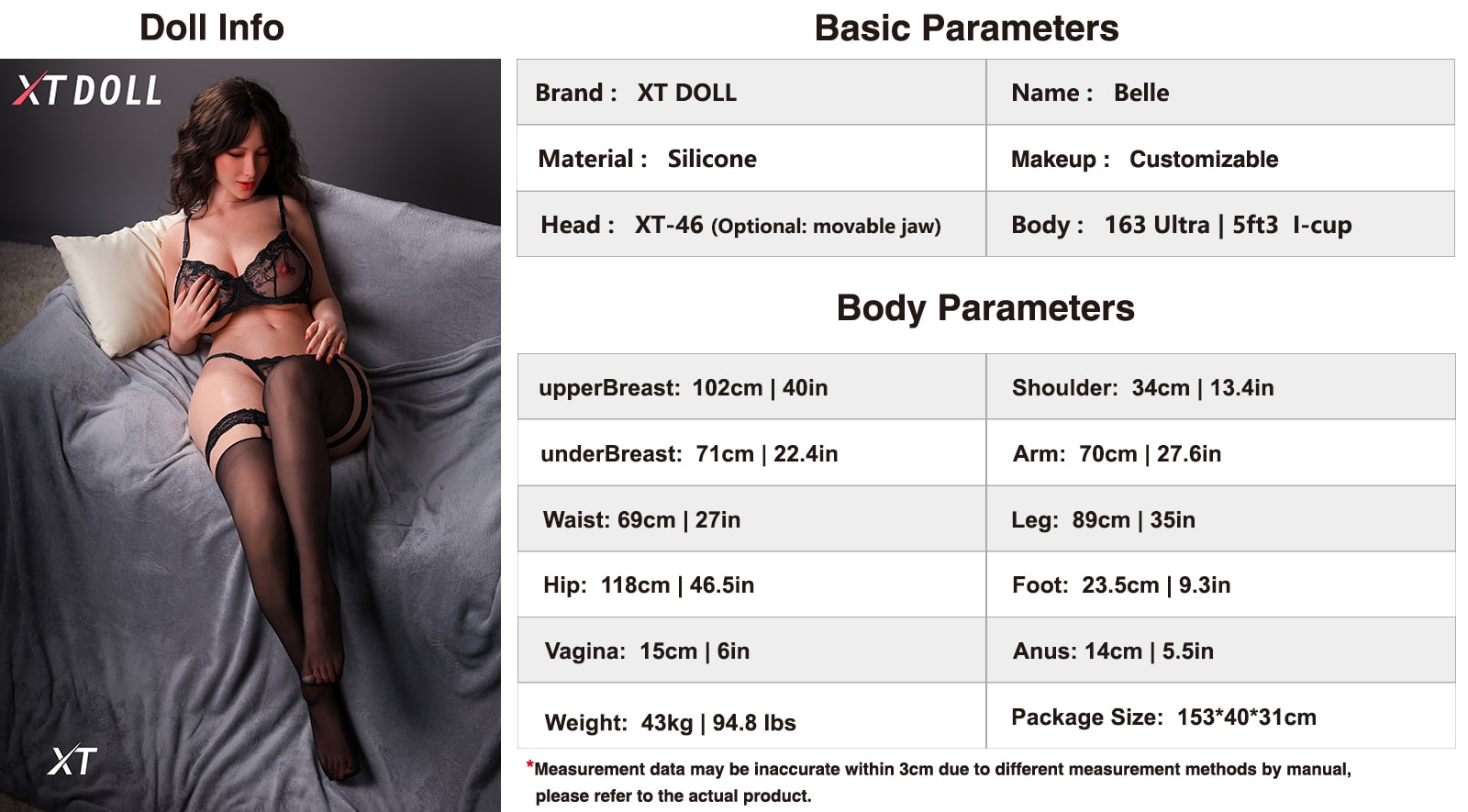 XTDOLL - Belle (xt-64) - 163cm Ultra - I cup