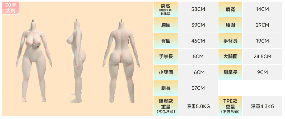 MWGIRL魔物姬柚原愛70cm大胸完整身形圖
