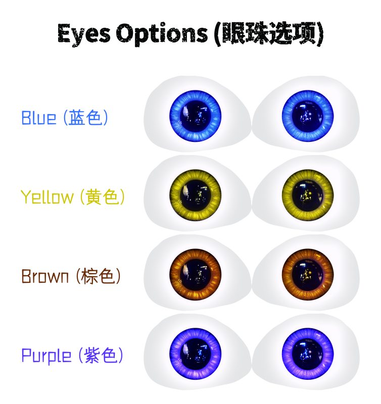 兔娘福瑞矽膠娃娃眼珠客製選項