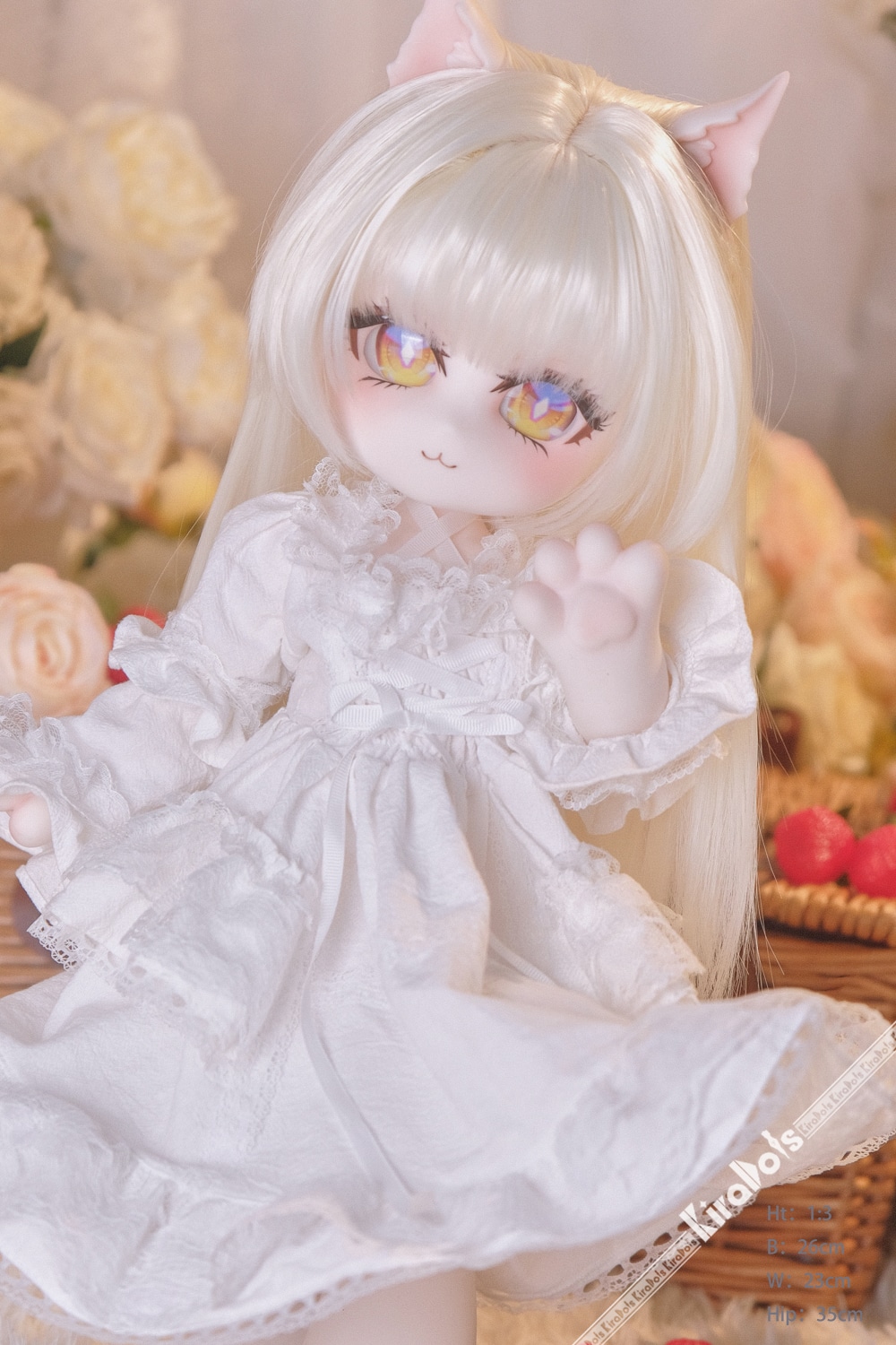 KiraDols 50cm 福瑞貓娘矽膠娃娃實拍細節蕾絲洋裝特寫