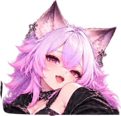 紫粉色狐狸娘主題插畫